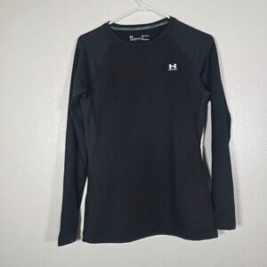 Under Armour ColdGear Fitted Black Long Sleeve Crew Neck Top Womens M